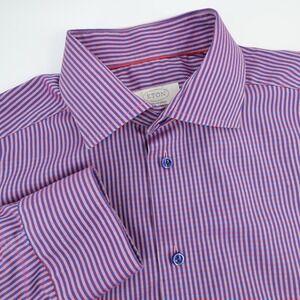ETON Contemporary Dress Shirt Mens 15.5 Medium‎ Long Sleeve Purple Check